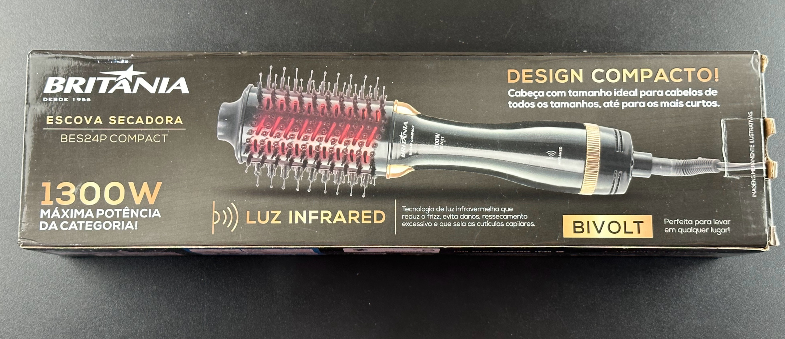 Escova Secadora Britânia BES24P Compact Bivolt  1300W